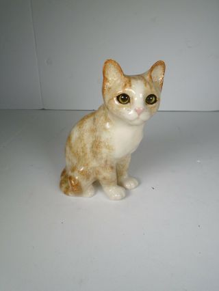 Vintage Jenny Winstanley Signed Saks Fifth Avenue Pottery Porcelain Tabby Cat