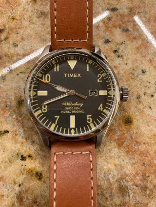 Rare Timex Red Wing Heritage Boot Leather 40mm Waterbury Watch Tw2p84000