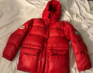 The North Face Red Puffer Jacket Down Coat Vintage Mens Hood Sz Large