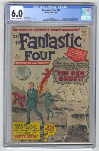 Fantastic Four 13 Cgc 6.  0 Vintage Marvel Key 1st Watcher & Red Ghost