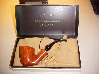 Savinelli " Autograph " Smooth Bent Pipe 00 Nos Box & Leather Cover Rare