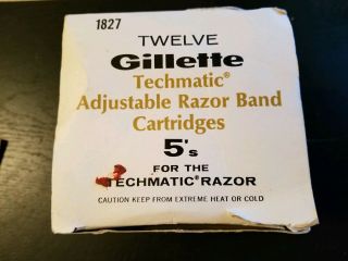 Vintage NOS Box of Gillette Techmatic Safety Razor Adjustable Cartridges qty 11 2