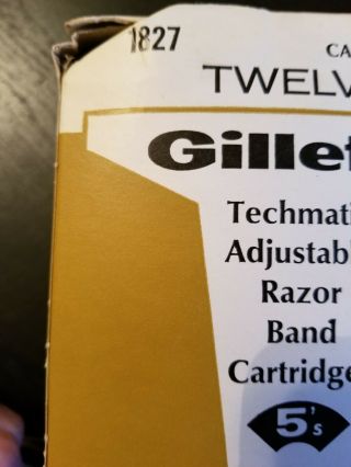 Vintage NOS Box of Gillette Techmatic Safety Razor Adjustable Cartridges qty 11 4