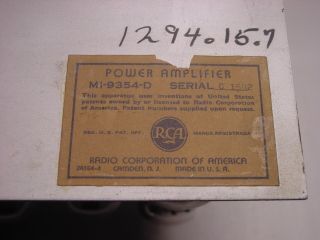 vntg RCA MI - 9354 - D mono Tube AMPLIFIER (4x 1622 / 6L6) w.  e.  era theater 2