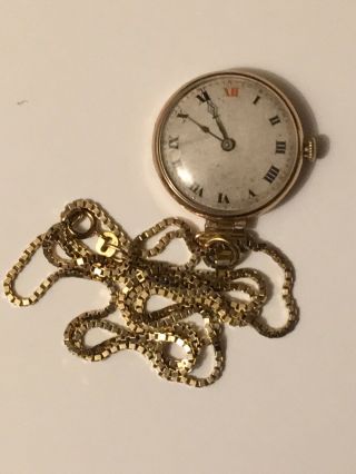 Vintage Ladies Rolex Solid 9 Carat Gold Watchcase And Solid Gold Chain.