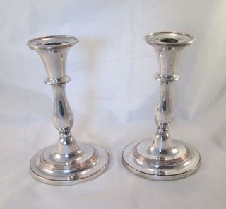 A Good Small Old Sheffield Plate Candlesticks c1800 2