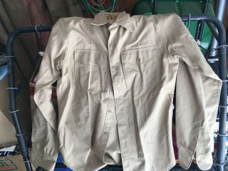 Ww2 1940s Us Army Officers Private Purchase Khaki Shirt 15.  5 X 36