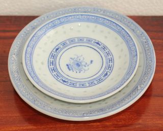 Vintage Porcelain Blue And White Small 2 Plate