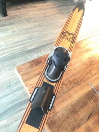 66” Inch Vintage Maherajah Wooden Water Ski Waterski With Adjustable Bindings