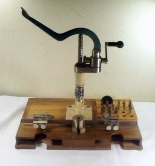 Vintage Watchmakers Kwm Clock Bushing Machine W/toolings