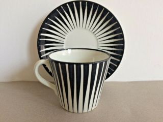 Vintage 10 Modern Black White Zebra Ursula Ekeby Sweden Cup And Saucer