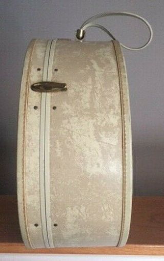 Vintage Samsonite Wig Box Hat Box Vintage Suitcase train case Ivory Streamlite 3