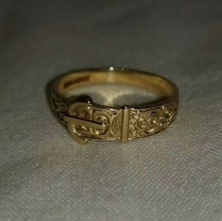 Fully Hallmarked 9ct Solid Gold Buckle Ring 1.  80 Grams Scrap?