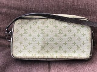 VTG Louis Vuitton Green Mini Lin Conte de Fees Mushroom Pochette Handbag Purse 5