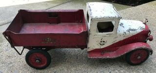 Vintage Buddy L 1930s Hydraulic Dump Truck Rider Pressed Steel 5