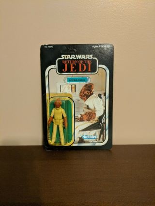 Vintage Star Wars Rotj Return Of The Jedi 77 Back Unpunched Admiral Ackbar 1983