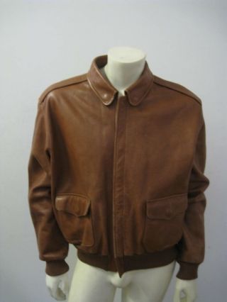 Vintage Polo Ralph Lauren A - 2 Leather Bomber Jacket Size Large