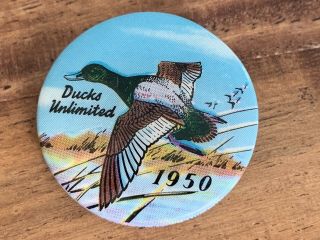 1950 Ducks Unlimited Pinback Pin Button Western Badge Novelty Du Vintage Hunting