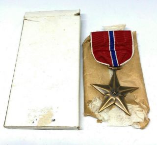 Wwii Ww2 Us U.  S.  Bronze Star Medal,  Boxed,  Military,  Army,  Ribbon,  Gallantry