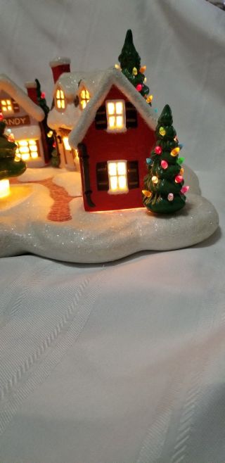 Vintage Glenview Mold Lighted Ceramic Christmas Village Houses Rare Village 2