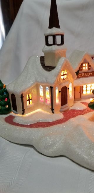 Vintage Glenview Mold Lighted Ceramic Christmas Village Houses Rare Village 4