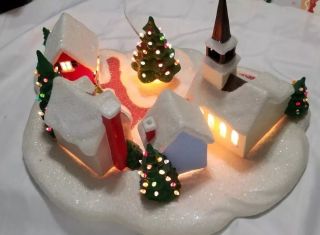 Vintage Glenview Mold Lighted Ceramic Christmas Village Houses Rare Village 8