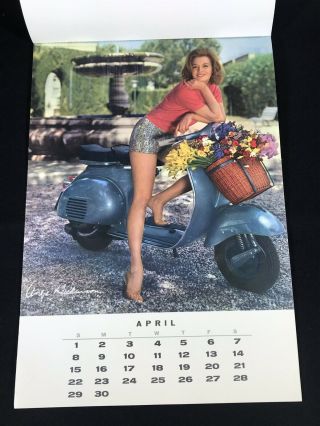 Vtg 1962 Lambretta Scooter Moped Pinup Calendar W/ Angie Dickinson Complete