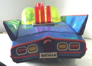 rare battery powered mystery action tin Batmobile Aoshin Co.  Japan in the box 6