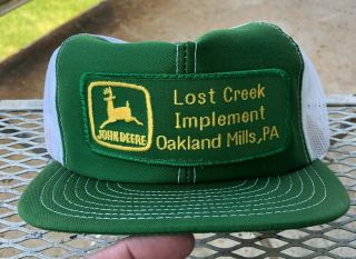 Vtg 70s 80s John Deere Patch Snapback Trucker Hat Cap Louisville Mfg Made In Usa