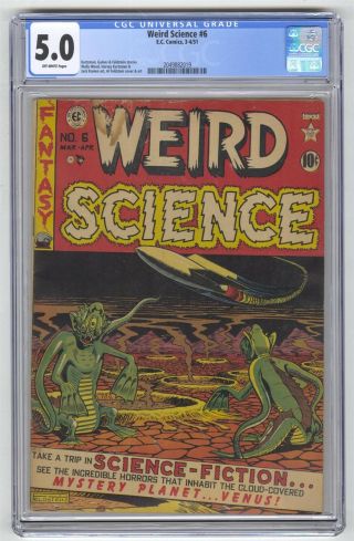 Weird Science 6 Cgc 5.  0 Vintage Ec Comic Wally Wood Al Feldstein Golden Age 10c