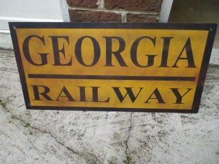 Vintage Georgia Railway Metal/aluminum Train Railroad Sign 30 " X 15 "