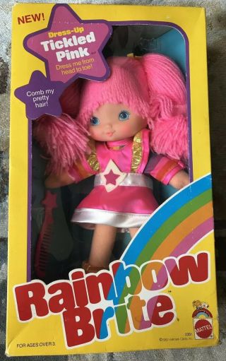 Vintage Mattel Hallmark Rainbow Brite Tickled Pink 9” Inch Dress - Up Doll