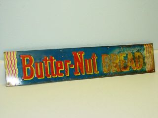 Vintage Butter - Nut Bread Door Kick Plate Sign,  Metal,  Tin,