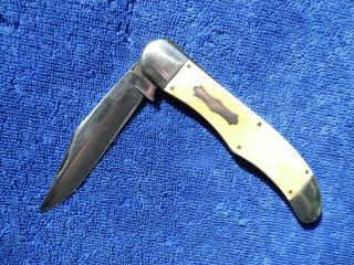 Vintage Schrade Cut Co Pocket Knife Folding Hunter Pearl Old Knife