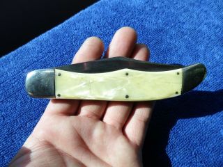 Vintage Schrade Cut Co Pocket Knife Folding Hunter Pearl Old Knife 8