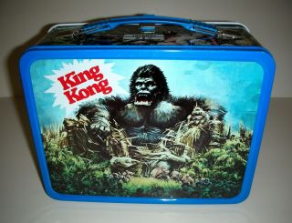 KING KONG Vintage Metal LUNCHBOX w/Thermos 1977 - Not JOE SOUCY 3