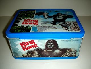 KING KONG Vintage Metal LUNCHBOX w/Thermos 1977 - Not JOE SOUCY 6