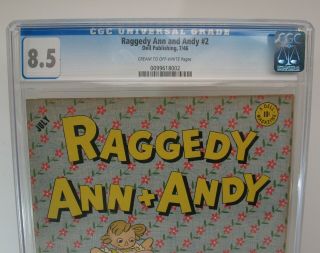 VTG DELL RAGGEDY ANN AND ANDY COMICS 2 07/1946 CGC 8.  5 VF,  0099618002 2