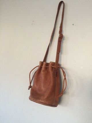 Vintage Coach Sonoma 4905 Tan Pebbled Leather Drawstring Bucket Handbag Purse