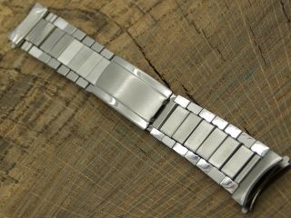 Pre - Owned Vintage Watch Band 18mm Curved Deployment Clasp Stainless Steel Mens 2