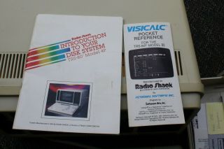 Rare Vintage TRS - 80 4P Portable Luggable Computer from 1983 w/ Manuals Software 3