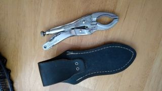 Vintage Vise Grip Schrade Toolbox Multi Tool w Leather Sheath Rare Dewitt NE USA 3