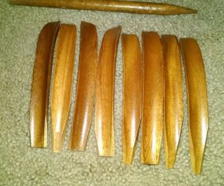 Vintage 3 Tier Hand Carved Monkey Pod Wood Lazy Susan,  FRUIT 10pc Exc COMPLETE 7