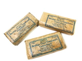 Ww2 Camouflaged Gauze Marsales Co.  Inc 1943 Dated 3 Pack