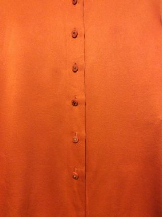 Gorgeous Authentic CHANEL Vintage Orange Silk Top Button Up Shirt Size 38 France 6