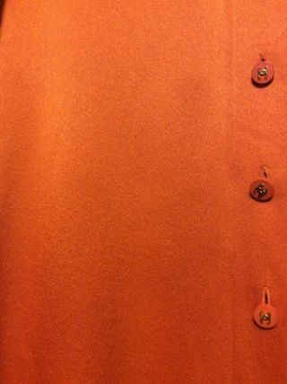 Gorgeous Authentic CHANEL Vintage Orange Silk Top Button Up Shirt Size 38 France 7