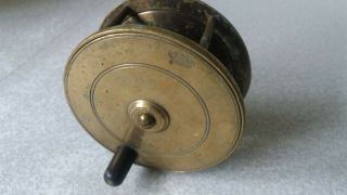 Vintage Brass Fishing Reel - Allcock - Redditch - 4 Inch Diameter