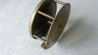 VINTAGE BRASS FISHING REEL - ALLCOCK - REDDITCH - 4 INCH DIAMETER 3