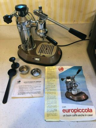 Vintage 1976 La Pavoni Europiccola Espresso Coffee Lever Machine Exc 2