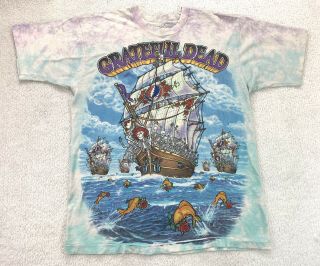Vtg Grateful Dead Tie Dye Ship Of Fools Single Stitch T Shirt Men’s Medium 1993
